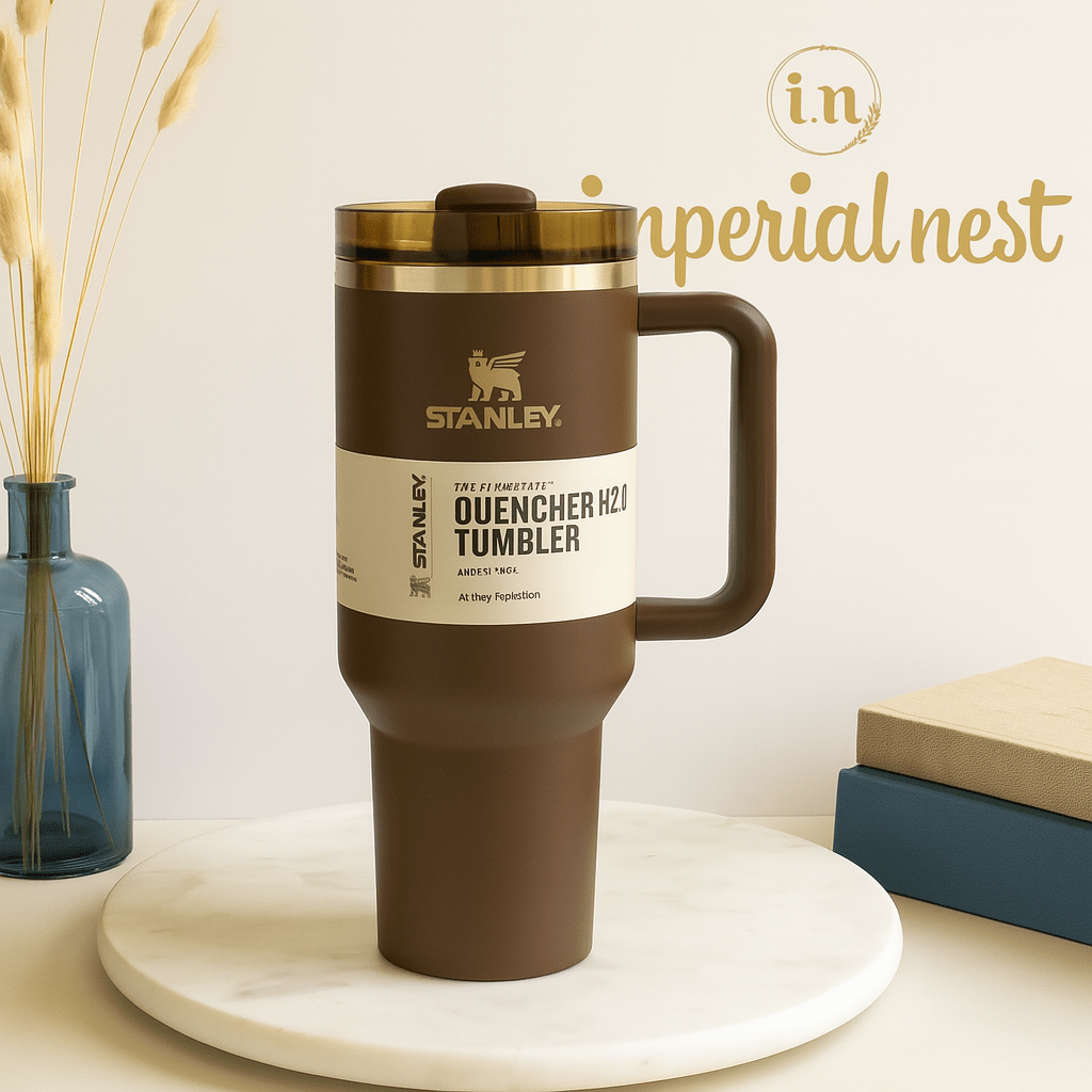 Mocha Brown 40oz Stainless Steel Stanley Tumbler | Hot & Cold Travel Mug – Imperial Nest