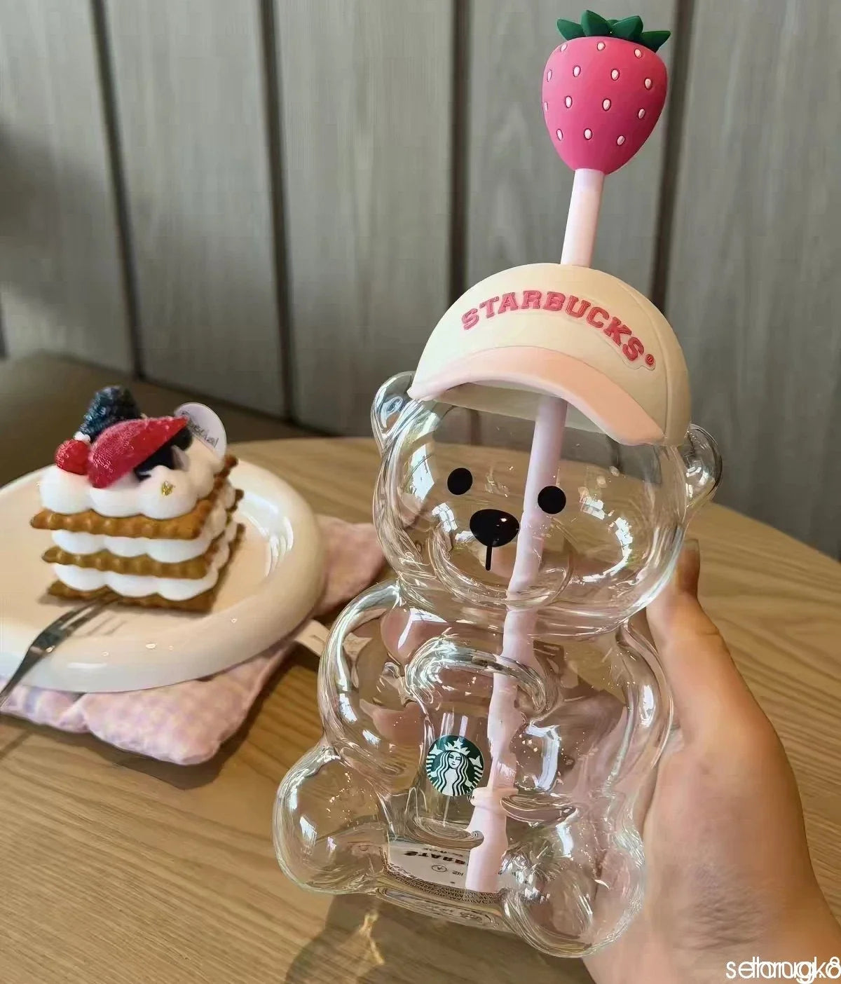 2026 Starbucks Bearista Bear Cup Tumblers Strawberry Topper Baseball Cap